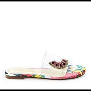 NEW! Nanette Lepore Veronica watermelon slides
